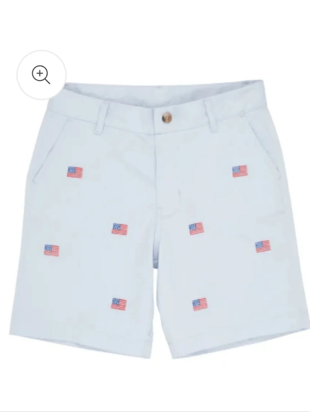 Tbbc Light Blue Embroidered American Flag Boys Shorts